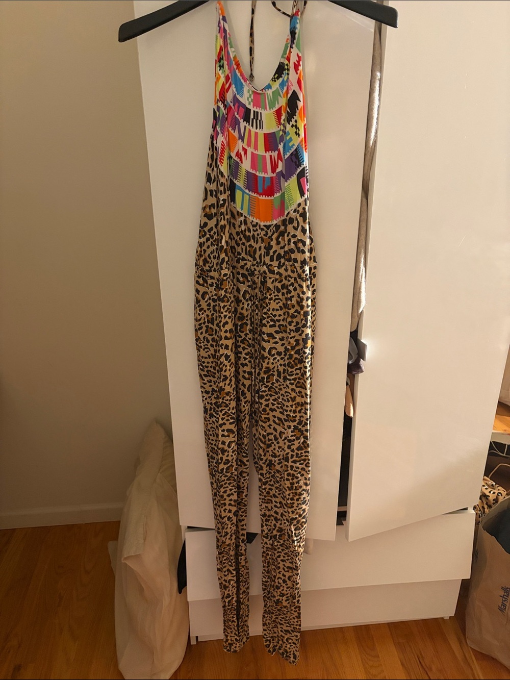 MARA HOFFMAN Leopard Print Women's Jumpsuit with Colorful Yoke SZL